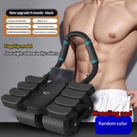 Four-Wheel Abdominal Workout Roller Automatic Rebound Anti-Slip Core Strengthening Trainer 6/8 Elbow Support Effective