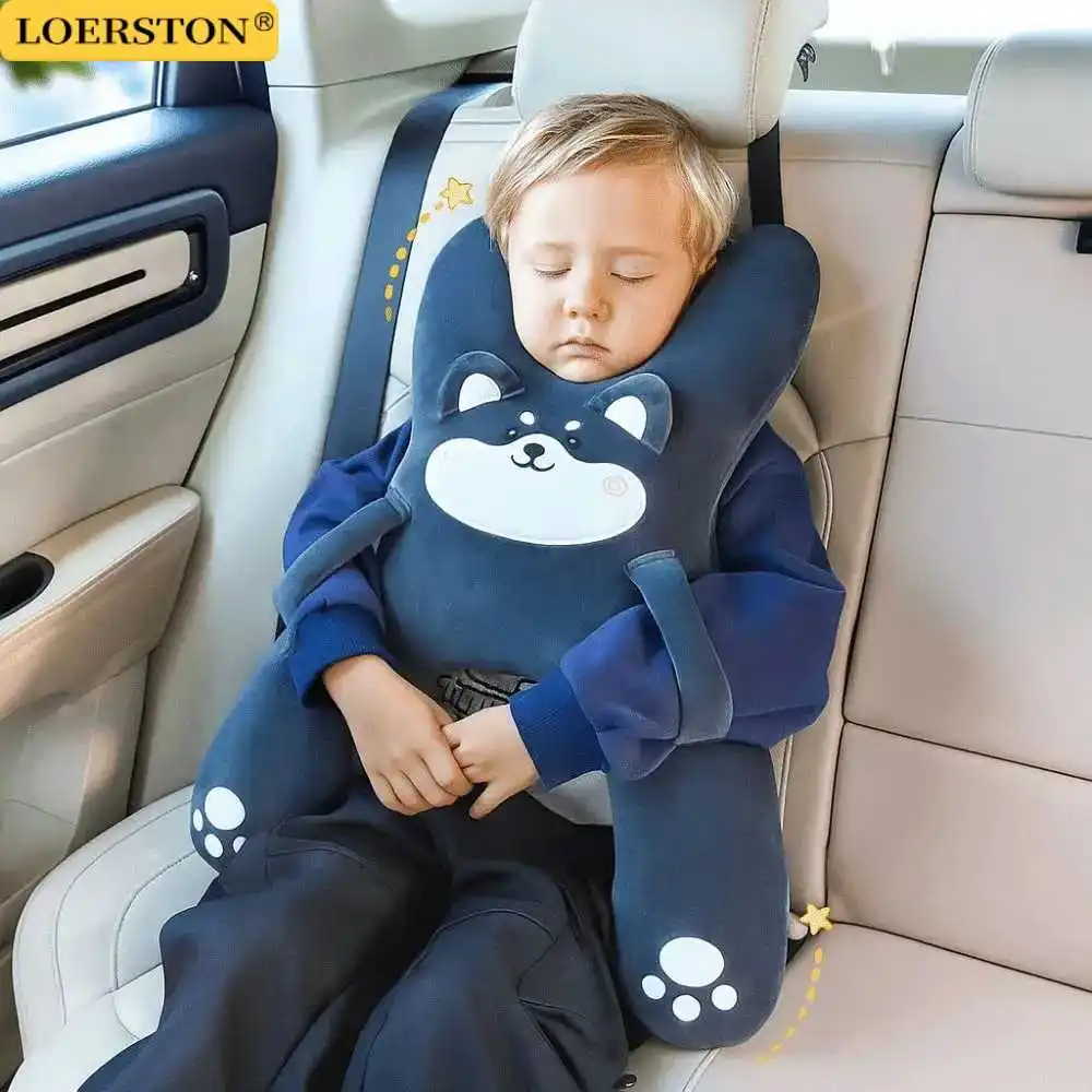 Car Cute Cartoon Pillow Car Mounted Child Sleeping Pillow Car Removable Comfortable Breathable Headrest Lumbar Support