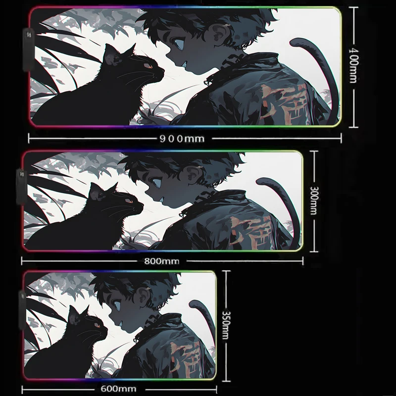 RGB LED Glow Gaming mouse pad 90x40cm Super size rubber non-slip table mat esports players preferred FPS/MOBA dedicated XXL