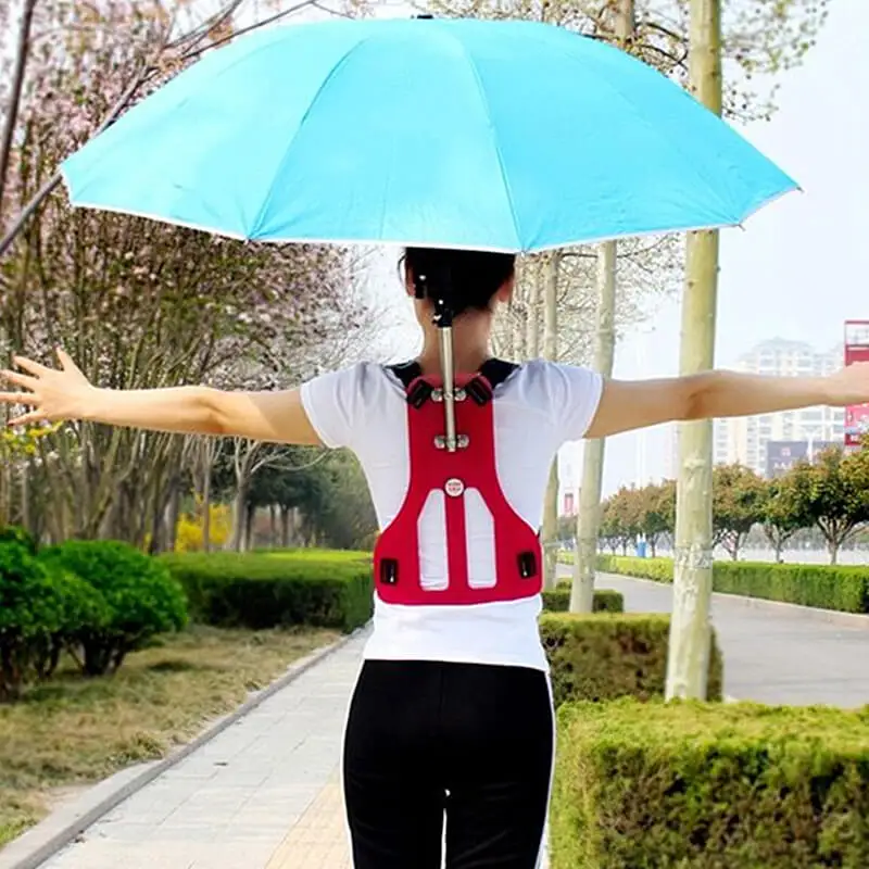 Wearable Self Umbrella Sun Rain Blocker Fishing Outdoor Use Running Jogging Get Shade and Avoid UV Sunburn