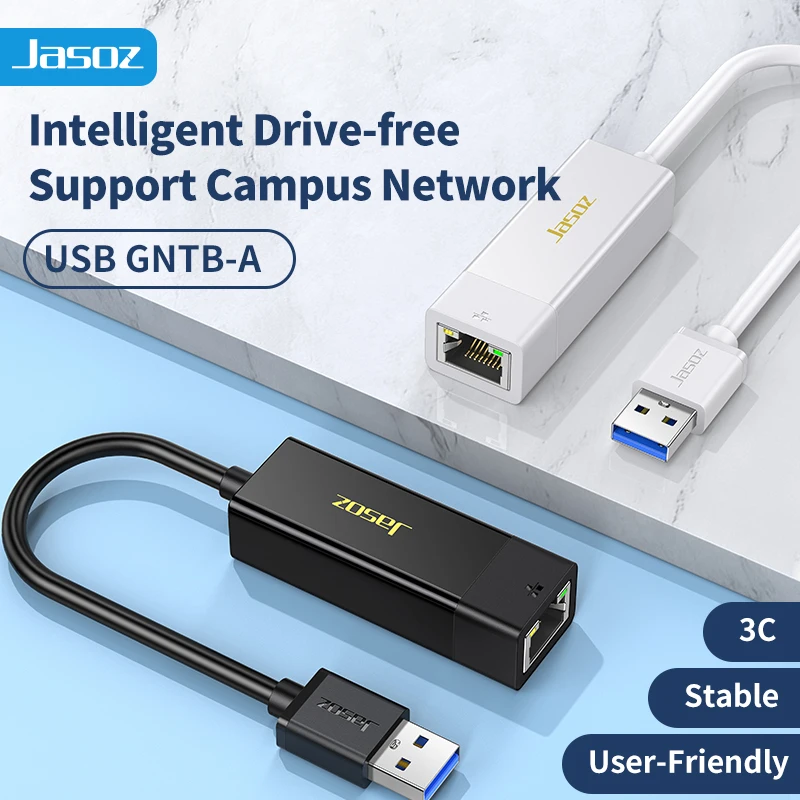 Jasoz USB Type C Ethernet Adapter 1000Mbps USB 3.0 RJ45 Network Card for MacBook PC Laptop Windows 7 8 10 Lan Internet Adapter