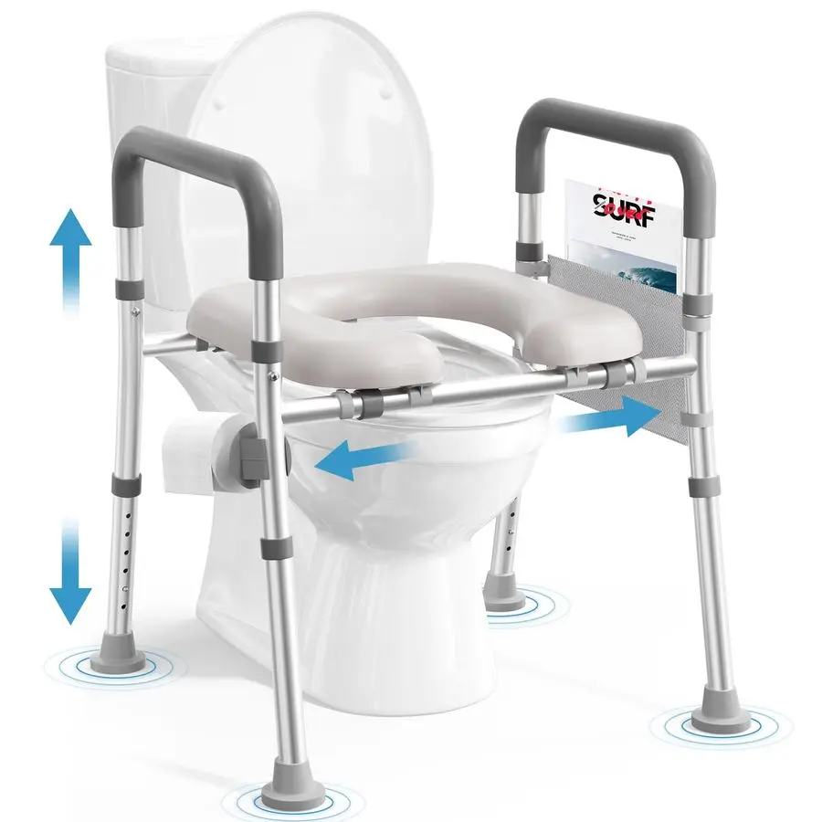 

Toilet Seat Riser for Seniors, FSA HSA Eligible Raised Toilet Seat with Handles, Adjustable Height amp Width, 400lb Handicap Ele