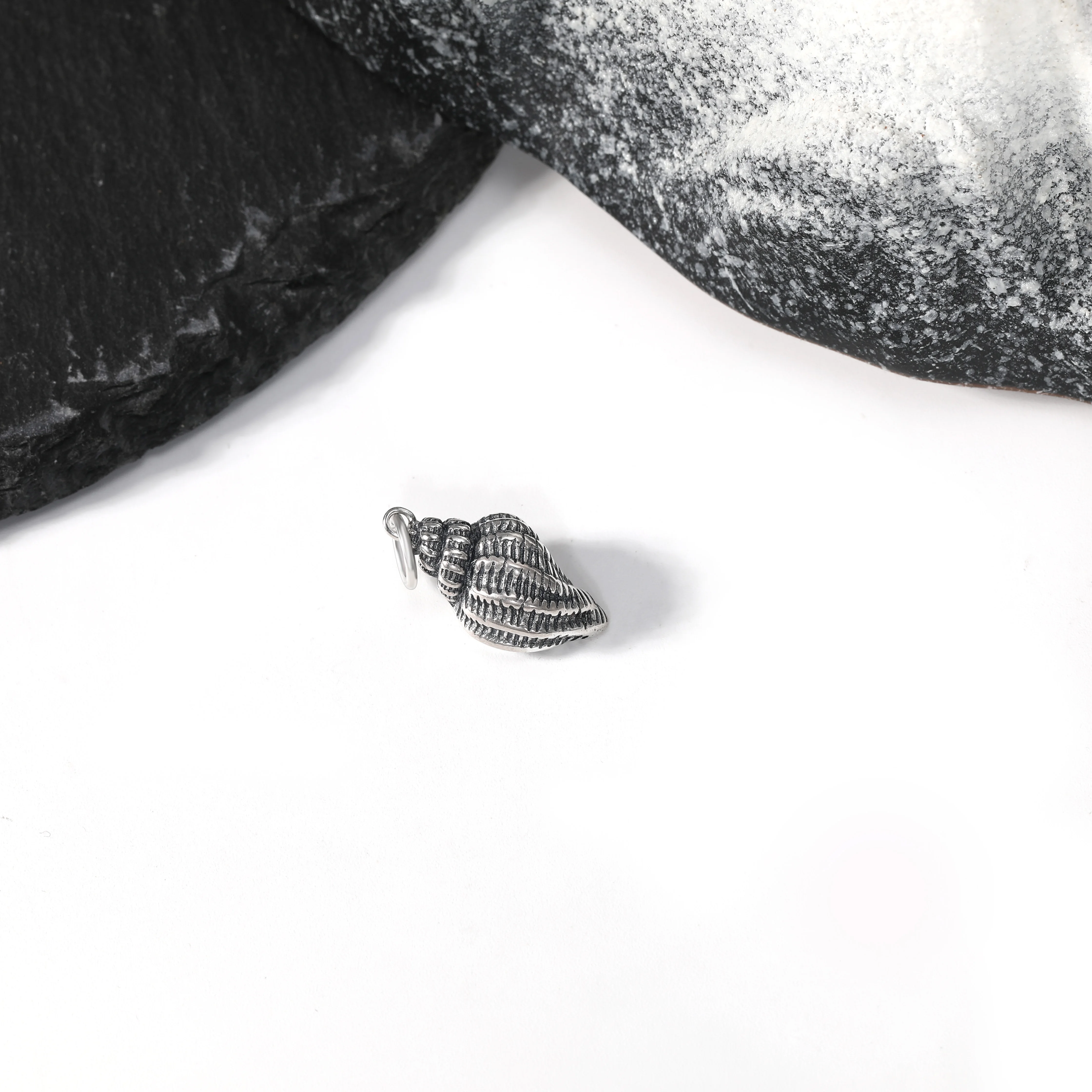 

DJ427 genuine 925 sterling silver fashionable vintage classic slotted conch shell pendant silver jewelry