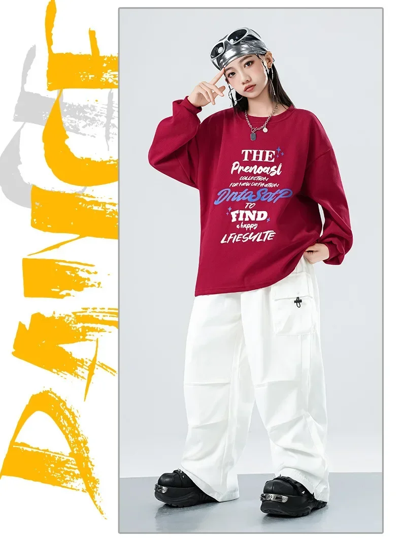 Hip-Hop-Kostüme für Kinder, Streetwear für Jungen und Mädchen, Jazz-Tanz-Outfits für Kinder, lässiges Sport-Hip-Hop-Set für Bühnenauftritte. – Detail 5