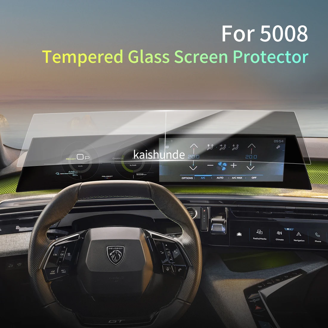 

Car Stickers Meters Protector For24 PEUGEOT 5008 Tempered Glass Protective Film Display Navigation Vehicle