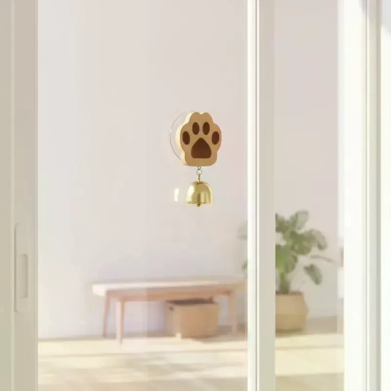 1pc Handmade Wooden Doorbell Little Bear Little Rabbit Cartoon Cute Bell Pendant Decoration