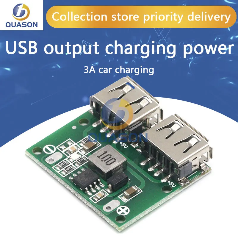 9V 12V 24V to 5V DC-DC Step Down Charger Power Module Dual USB Output Buck Voltage Board 3A Car Charge Charging Regulator 6-26V