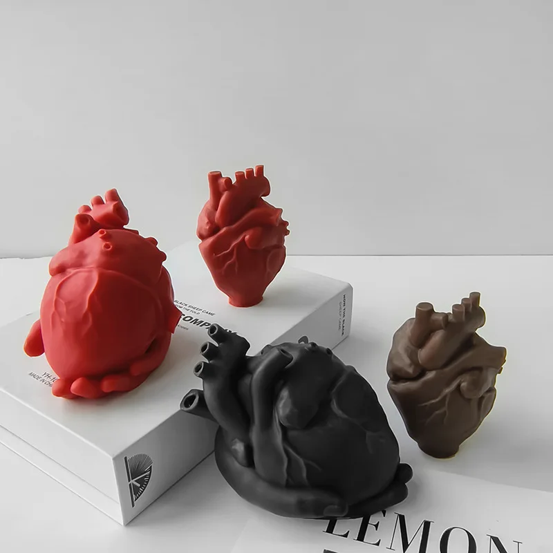 

Heart Shaped Candle Silicone Mold Handmade Human Heart Desktop Decoration Gypsum Epoxy Resin Aromatherapy Soap Decor Tools Gift