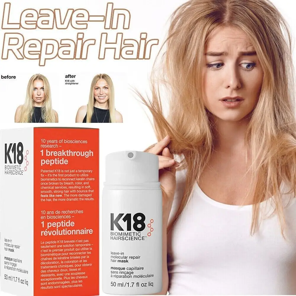 K18 mascarilla de reparación Molecular sin aclarado para el cabello, reparación profunda de queratina y cuero cabelludo, tratamiento para el cuidado del cabello, 50ml