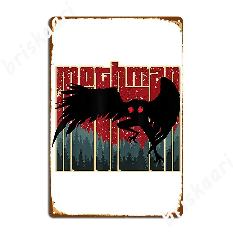 Retro Mothman Original West Virginia Cryptid Artwork Metal Plaque Poster Club Home Funny Plaques Party Tin Sign Poster