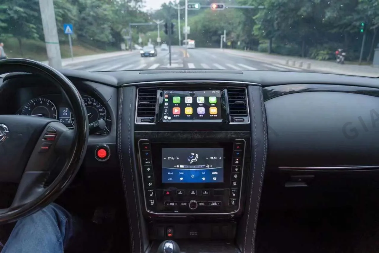 

Автомагнитола на Android для Nissan патруль Y62 2010-2020, Автомобильный мультимедийный проигрыватель с двойным сенсорным экраном и GPS-навигацией, AHD-камерой