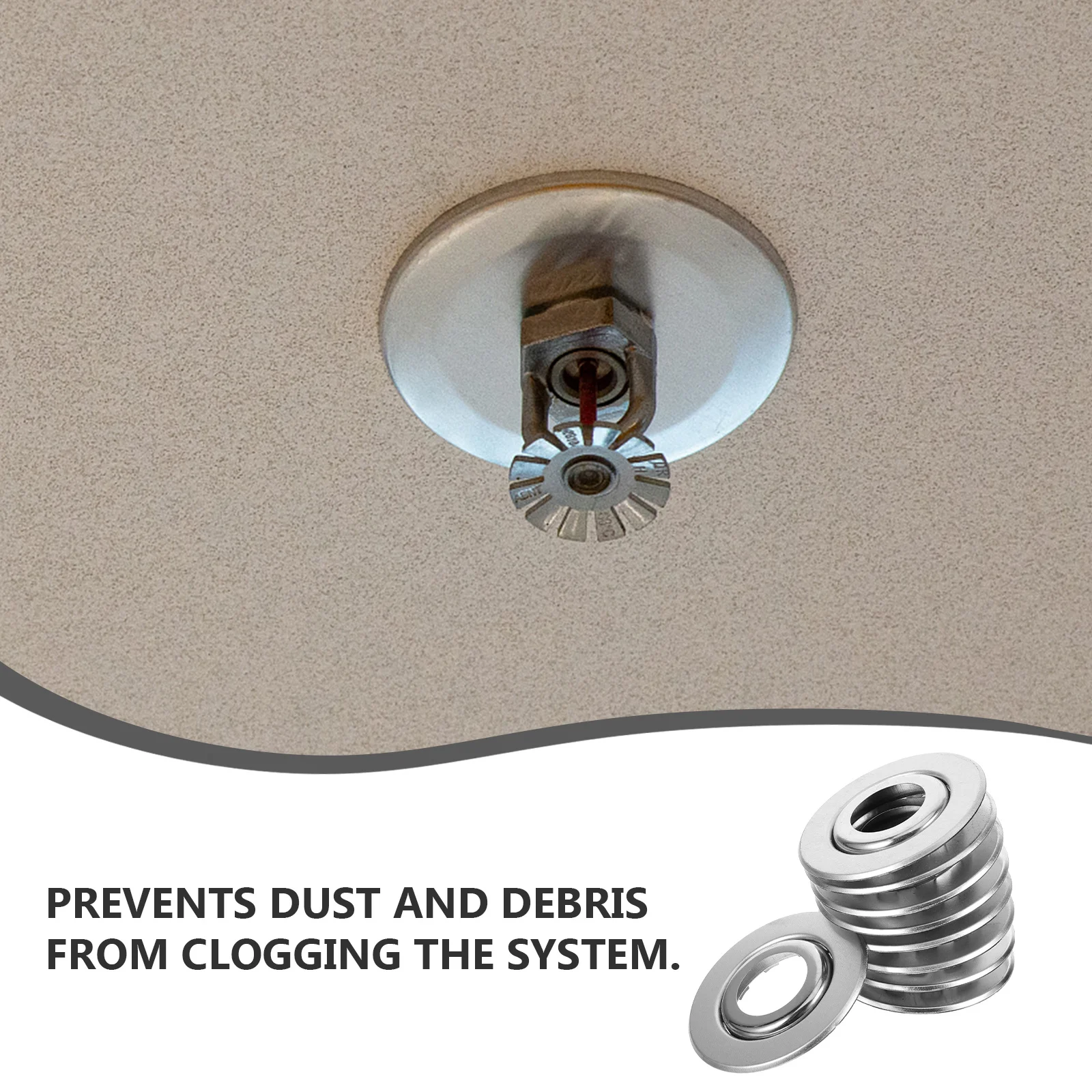 30Pcs Fire Sprinkler Escutcheon Ring Stainless Steel Decorative Cover Plate Universal Fit for Ceiling Sprinkler Systems