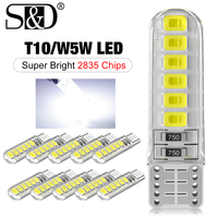 2/10x W5W T10 Led Bulbs Canbus 168 194 12pcs 2835 Chips Car Interior Dome Reading License Plate Light Signal Lamp 6000K 12V