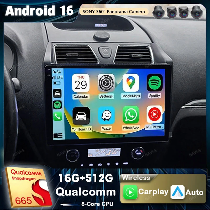 Android 16 Carplay Auto For Geely Emgrand EC7 EC715 EC7-RV EC718 2012 2013 2014 Car Radio Player Multimedia srereo Navigation BT