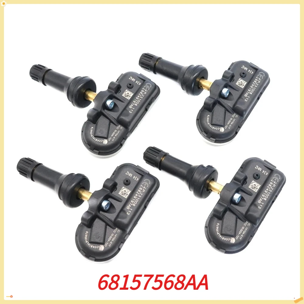 

TPMS Tire Pressure Monitor Sensor 434MHz 68157568AA 4PCS For Ram 1500 2500 3500 Jeep Cherokee 2014-2018