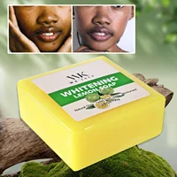 WK JALY Savon au citron blanchissant, lueur naturelle, estompe les taches foncées, hydraté, avec glutathion, huile de beurre de karité, pour le visage et le corps 6