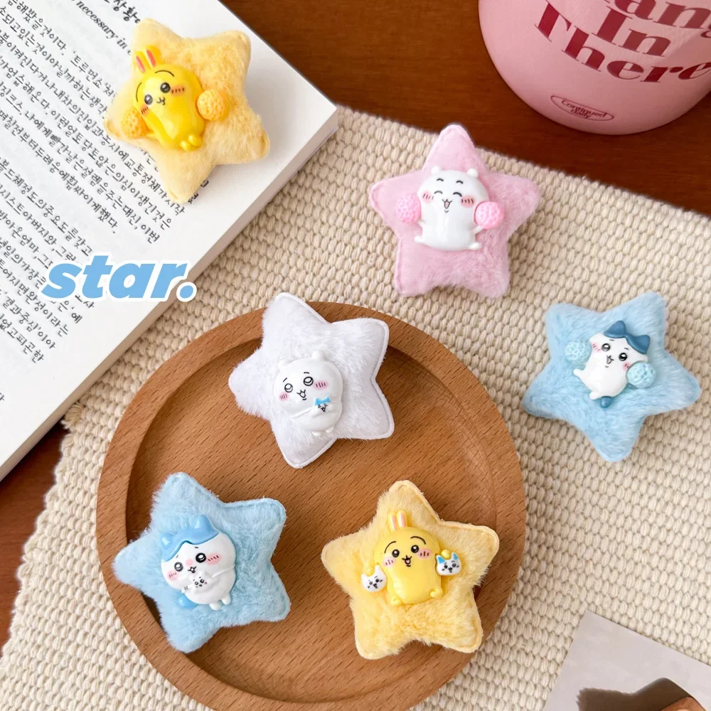 Милая-плюшевая-заколка-для-волос-с-героями-мультфильмов-hachiware-usagi-новая-боковая-заколка-chiikawa-аксессуары-для-волос-в-форме-сердца-для-девочек-маленький-подарок