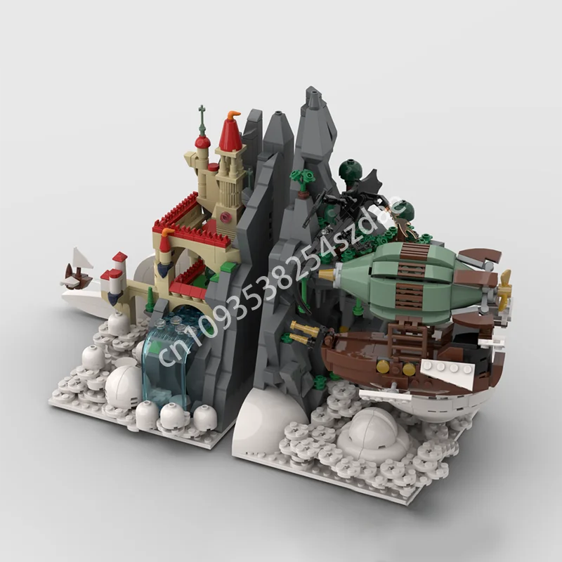 

1281pcs MOC Sea of Clouds Bookends Castle Building Blocks Logical thinking up Christmas toy Gift Assemble DIY Creative