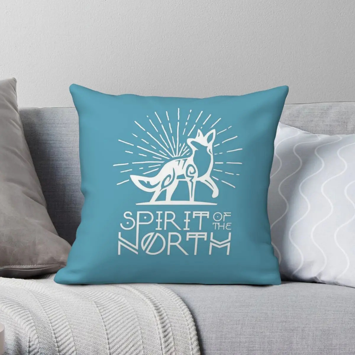 Spirit Of The North Sunburst Fox Light Square Pillowcase Polyester Linen Velvet Printed Zip Decor Pillow Case Room Cushion Cover