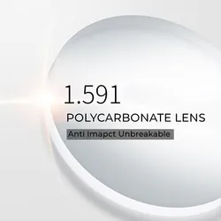 1.591 Index Prescription Polycarbonate Lenses Anti Impact Unbreakable Glasses Good For Sports Use Great Hardness