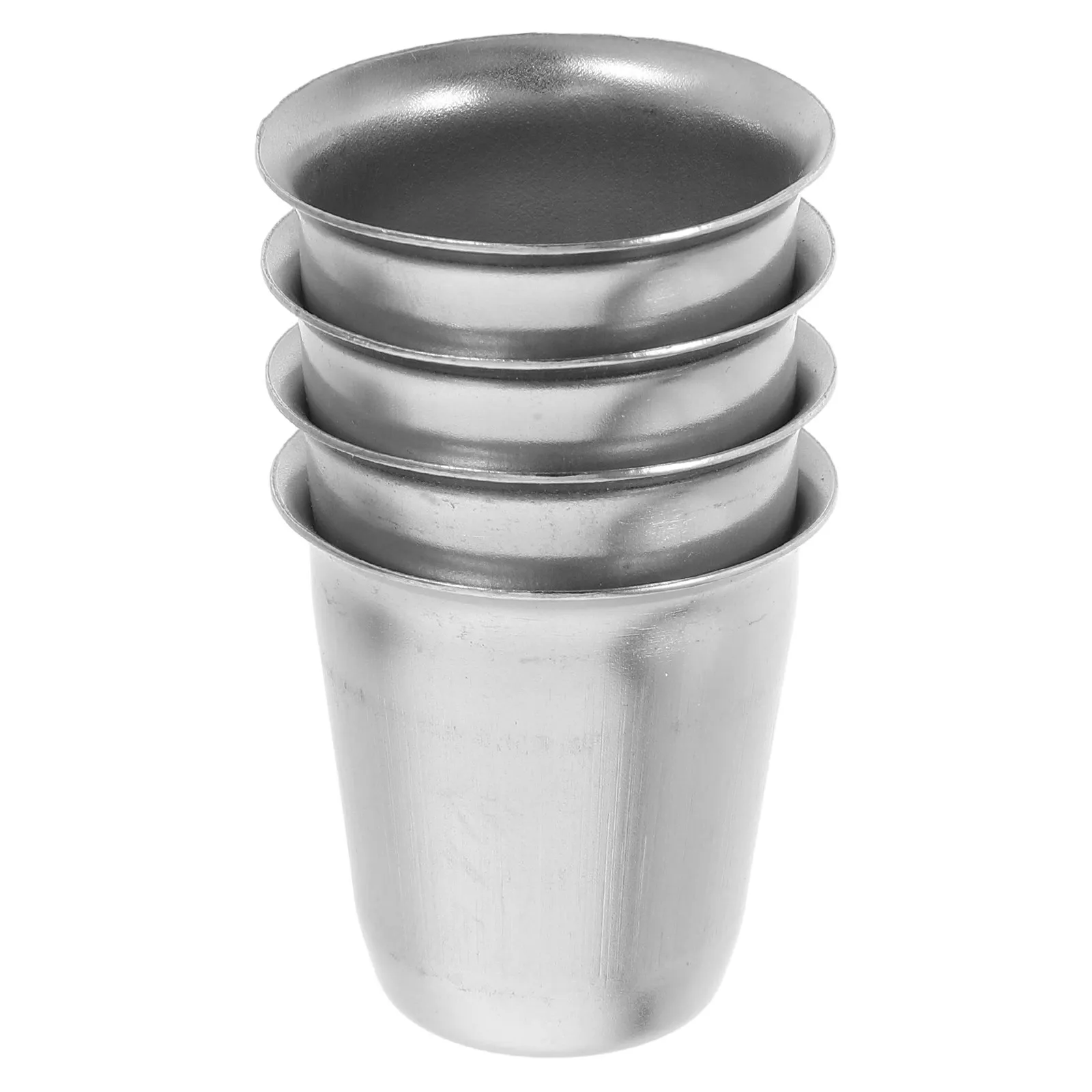 4Pcs Stainless Steel Communion Wine Glass Stable Base Chalice Goblet for Religious Gatherings Catholic Liturgy Judaica Rituals