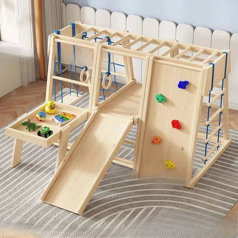 Spot Children's Solid Wood Climbing Frame Household Wooden Slide Swing Climbing Combination Game Children's Paradise Climbing