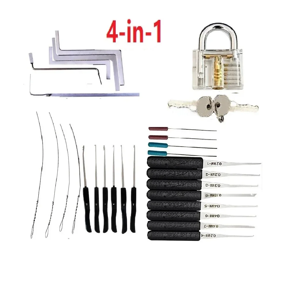 

Professional Stainless Steel Lock Pick Set with Broken Key Extractor and Removal Hooks - DIY Auto Locksmith Hand Tools Kit‌