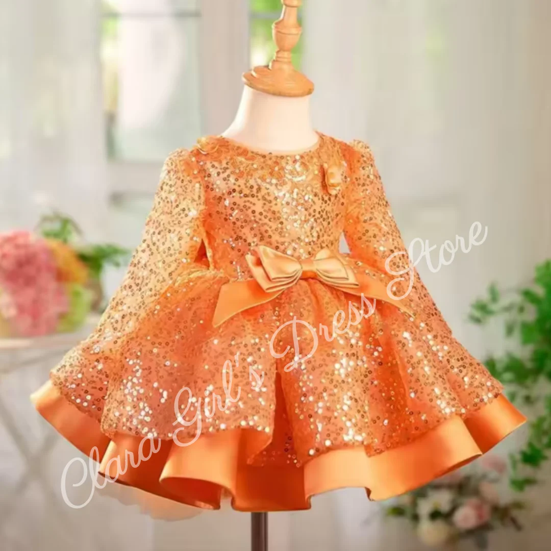 

Sparkly A-Line Flower Girl Dresses Off Shoulder Appliques Wedding Party Dress Princess Birthday Dress Customized