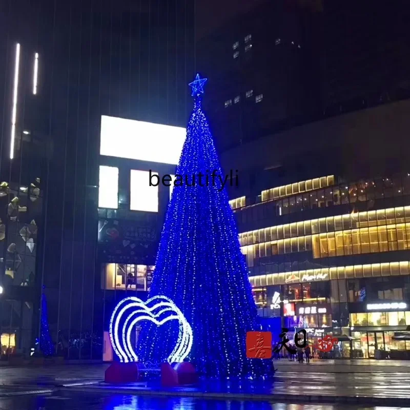 

YH Modern creative large frame Christmas tree, Christmas outdoor blue decorative tree decoration