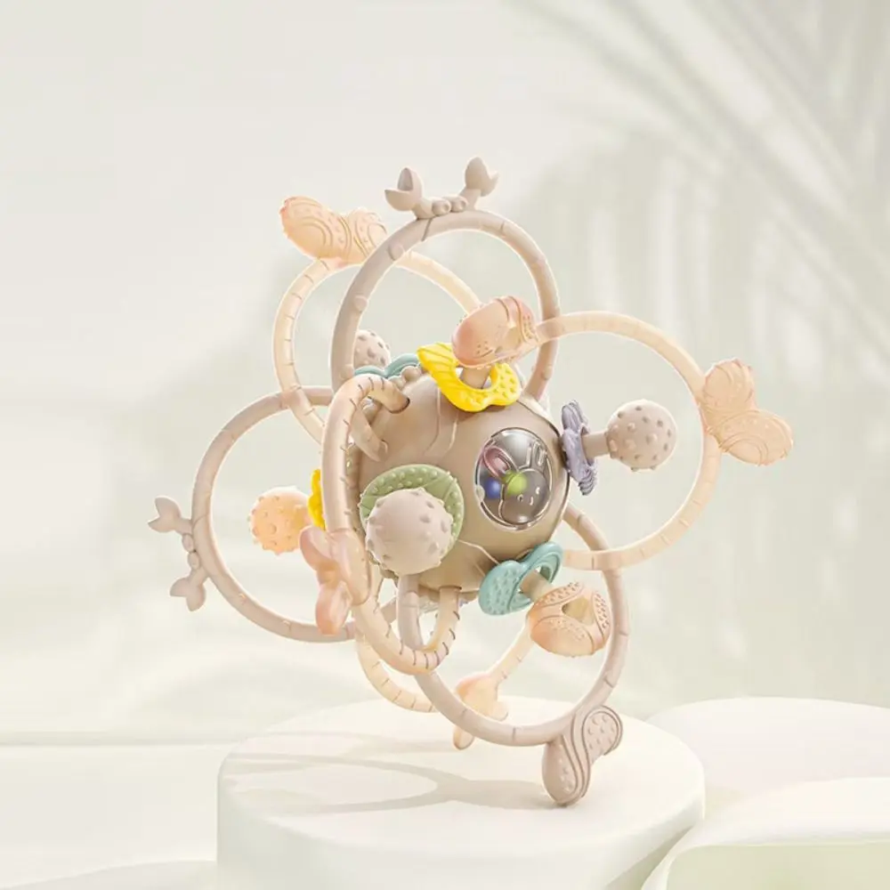 حشرجة الموت لينة سيليكون لعبة طفل انتزاع الكرة مضغ مانهاتن كرة مستديرة التسنين كرة مستديرة حشرجة الموت الرضع 0-12 أشهر #3