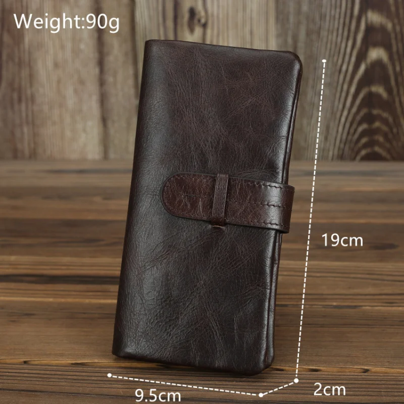Super soft distressed leather wallet full grain cowhide vintage waxed leather bifold & Long wallet for men and women