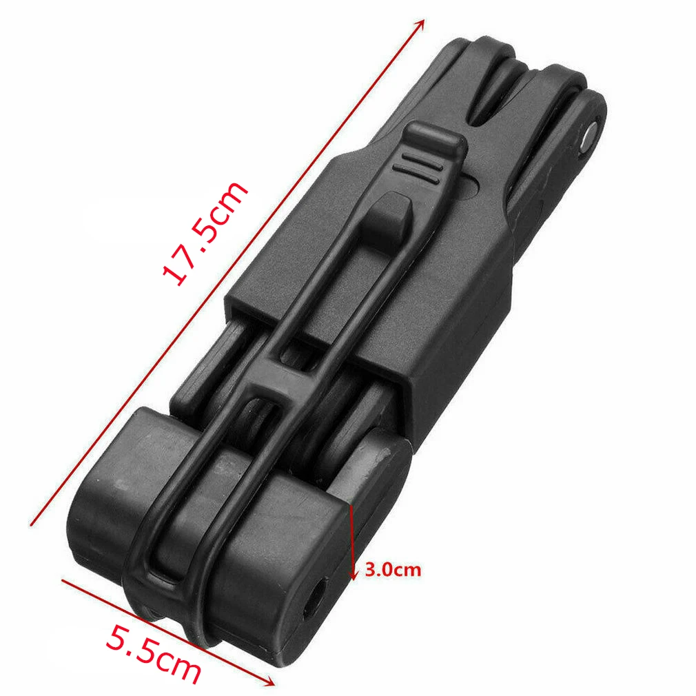 

Compact Folding Bike Lock Steel Anti-Theft Security Cable for Road Bikes Easy Carry Black Folding Bike Lock