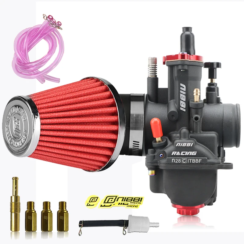 Nibbi Motorrad PWK 24/26/28mm Power Vergaser 48mmBend High Flow Luftfilter-Kit für Yamaha Suzuki KTM Pitbike 250cc Motocross – Detail 1
