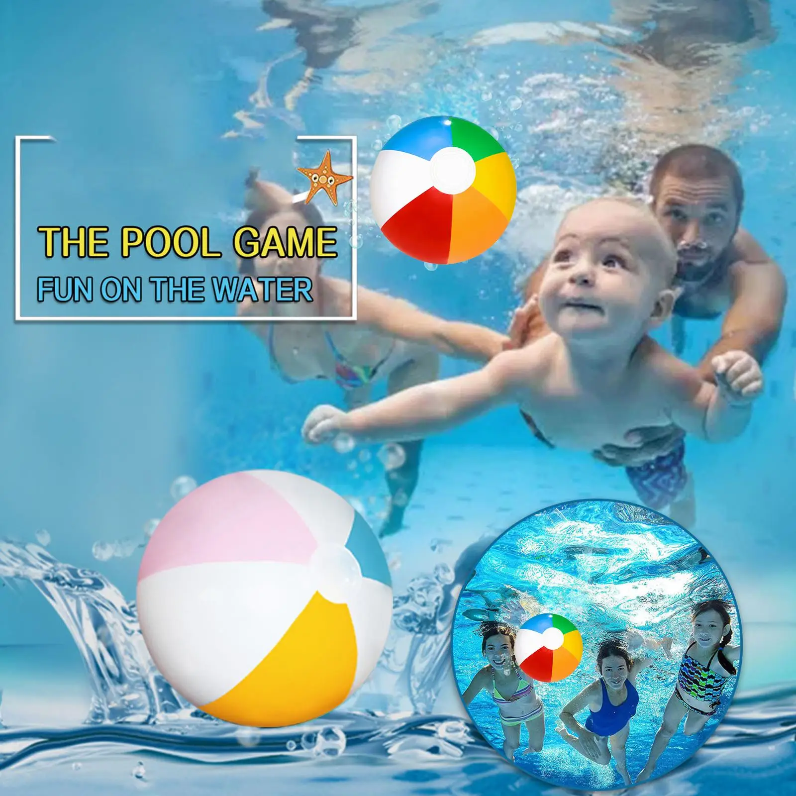 

30/40cm Inflatable Beach Ball Summer Outdoor Swimming Pool Colorful Stripe Ball Toys Party Water Game Sports Ball Fun Toys