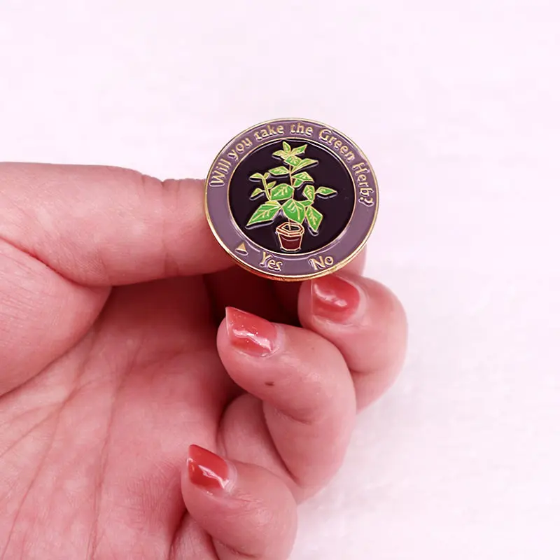 Would You Like To Eat Green Herbs Brooches Custom Movie Game  Promotional Badges Enamel Metal Lapel Pins Event Gifts