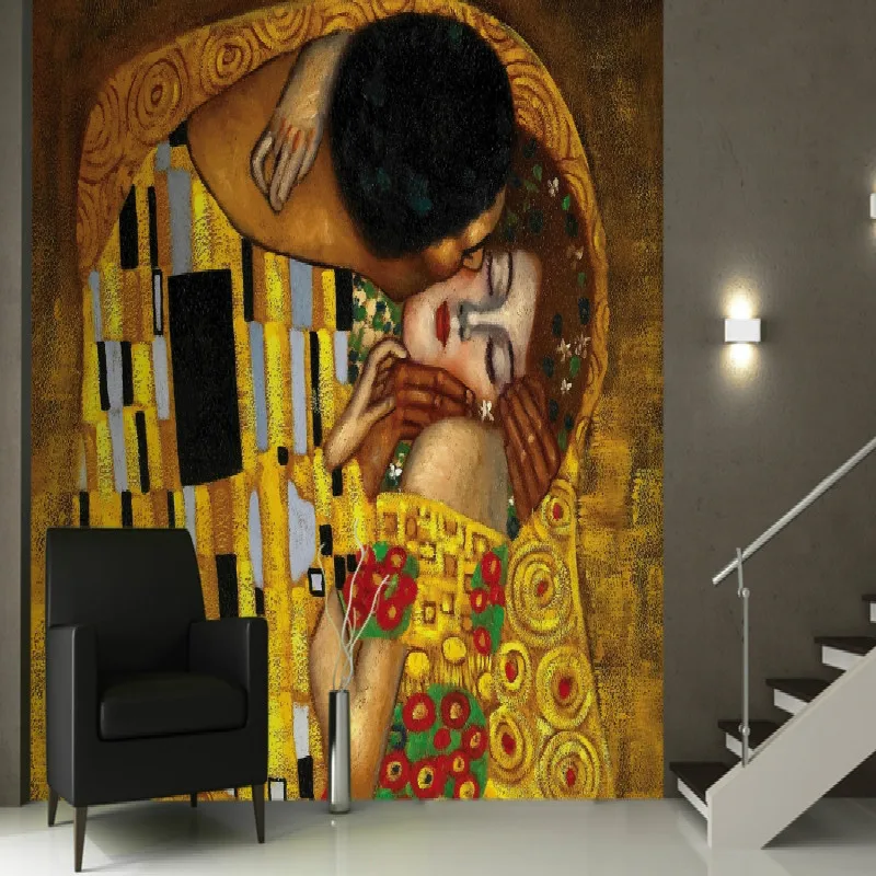 

Mural Gustav Klimt the Kiss Wall 3D Mural wallpaper for walls tv background Large mural living room paper wallpaper bedroom