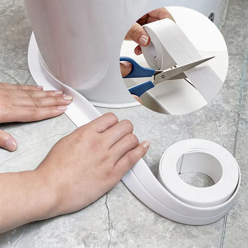 Self-adhesive Sealing Tape PVC Oil-Proof Kitchen Sink Edge Caulk Tape Waterproof Bathroom Toilet Corner Wall Stickers