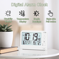 Digital Alarm Clock Large Screen Table Clock with LCD Temperature Humidity Date Week Night Light Clock Bedroom Home Decoration