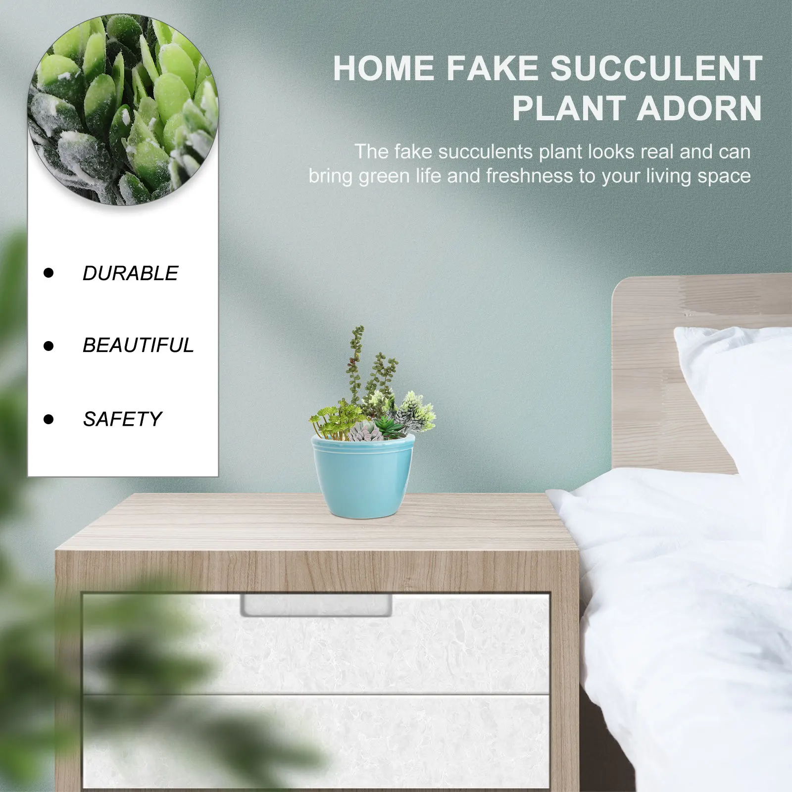 

6pcs Fake Succulents Plant Decor Artificial Succulent Plants For Home Office Desk Garden Diy Flower Arrangement Materials