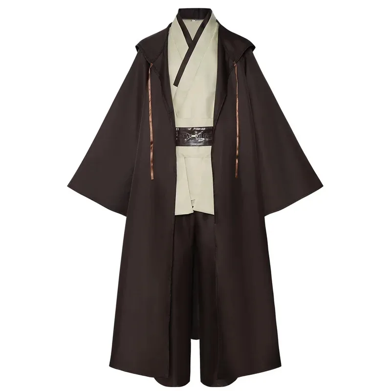 

Obi-Wan Cosplay SW Jedi Knights Hooded Cloak Halloween Costume Masquerade Carnival Party Outfit for Women and Men lf[5