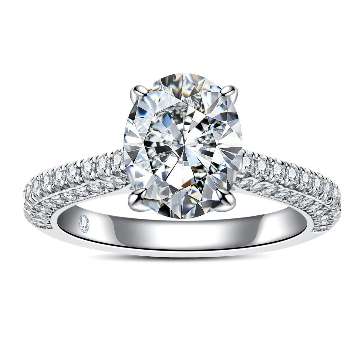 

8x10mm 3 Carat D Color Moissanite Engagement Ring for Women, 925 Sterling Silver Wedding Band,GRA Certified, Bridal Jewelry Gift