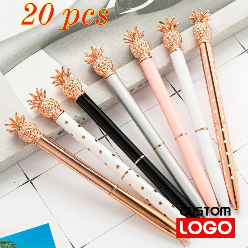 

20 шт., ручки с ананасом, забавными фруктами, бесплатная индивидуальная ручка с персонализированным логотипом, индивидуальные подарки и сувениры для вечеринок, лазерная гравировка
