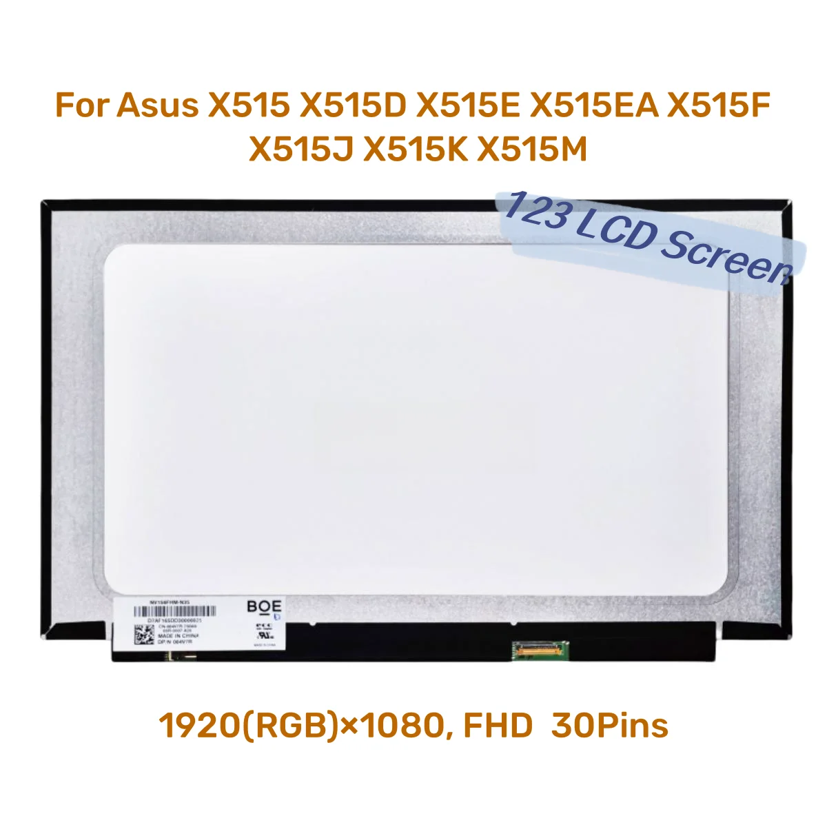 

15.6" FHD IPS LCD For Asus X515 X515D X515E X515EA X515F X515J X515K X515M Screen 1920X1080 Matrix LED Display Replacement New