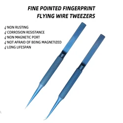 1PC Fingerprint Flying Wire Tweezers Titanium Alloy 0.15mm Fine Tip Phone Repair Curved Or Straight Tip