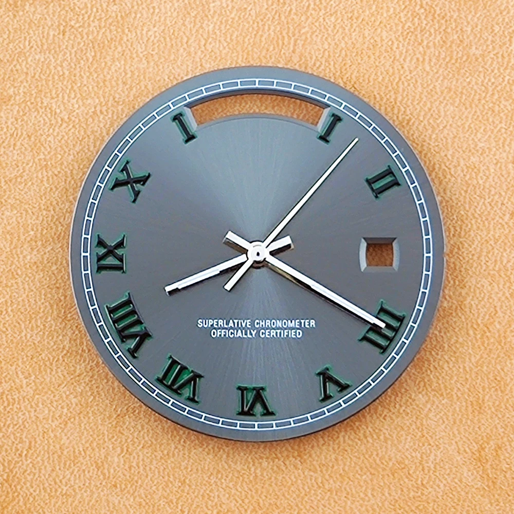 31 مللي متر ميوتا 8285 ساعة الطلب شعار مخصص أسود أخضر الاتصال الهاتفي الروماني الأخضر مضيئة الهاتفي صالح ميوتا 8285 حركة