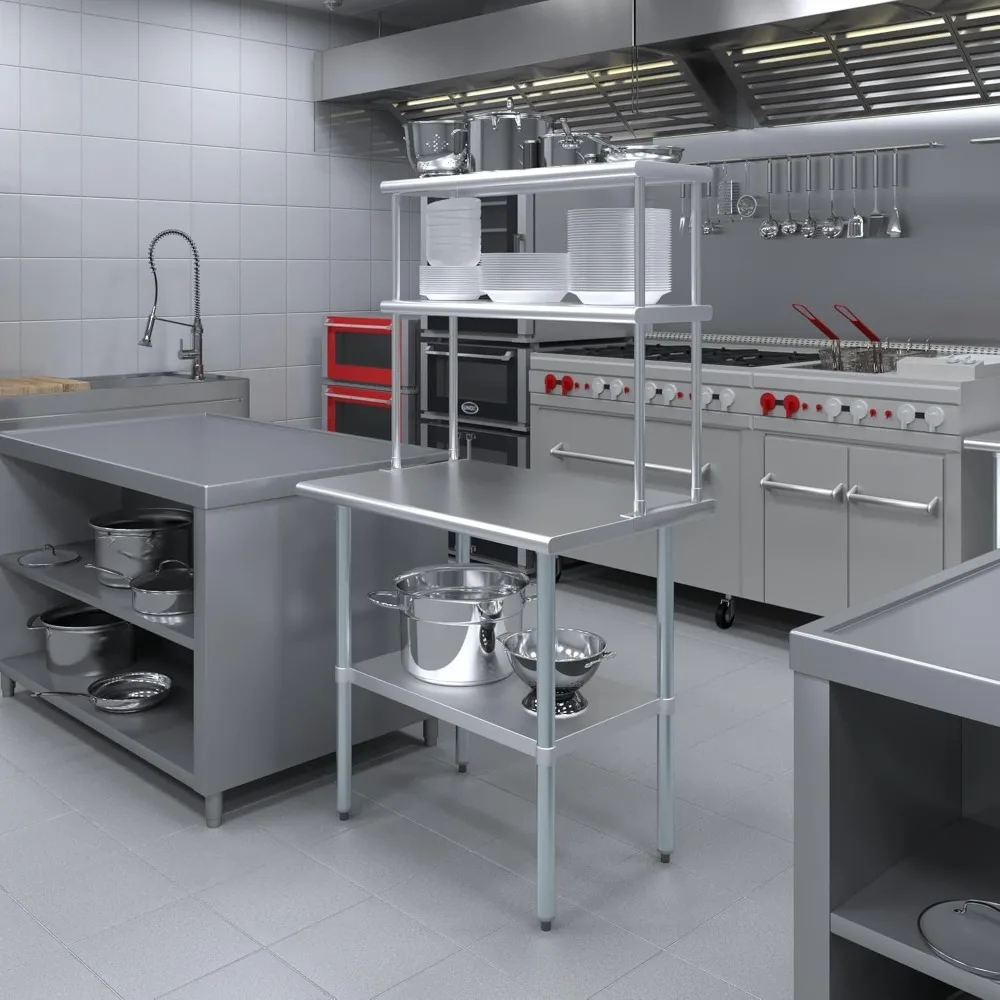 رف مزدوج 12 × 36 - ستانلس ستيل لطاولة العمل #2