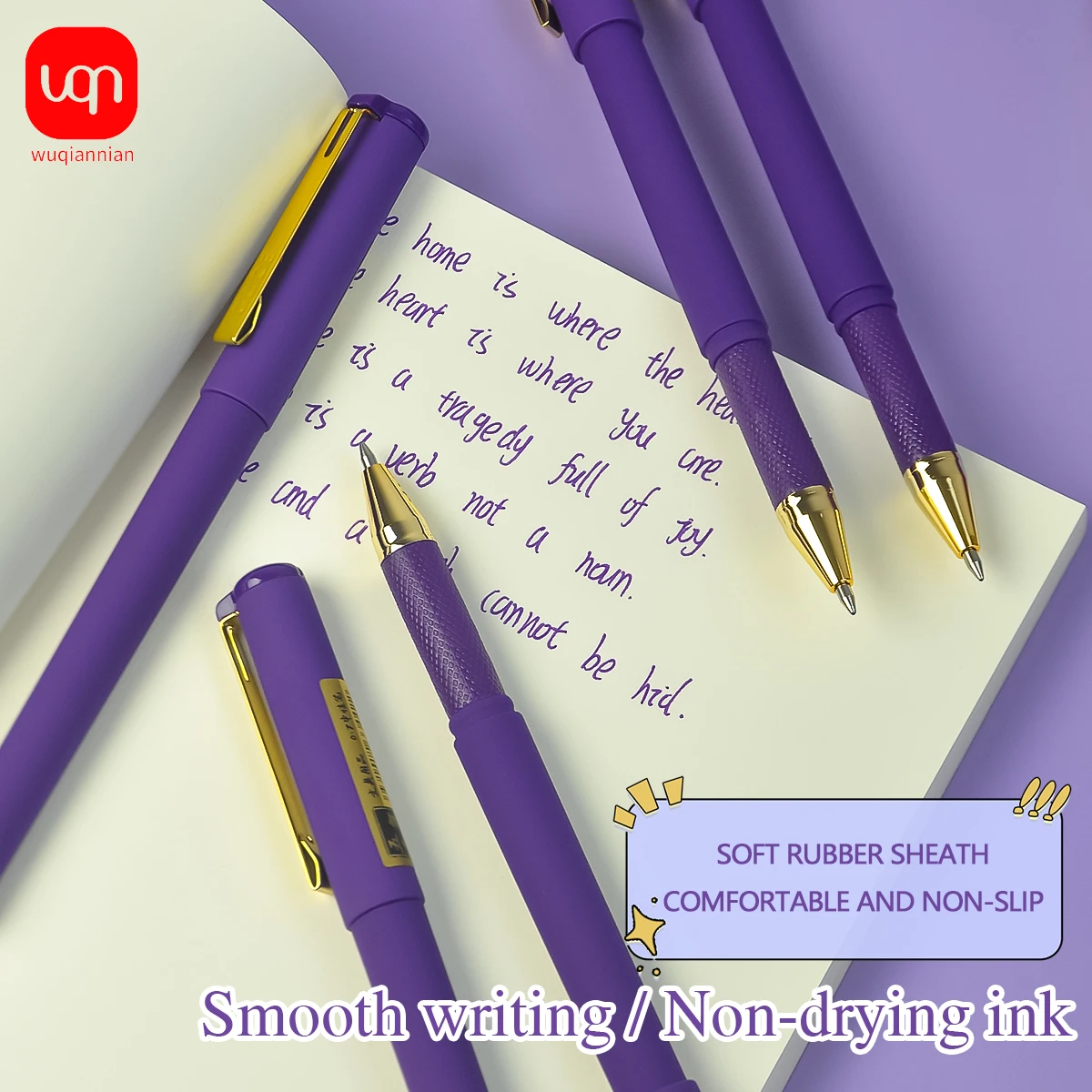 WQN-3/6/12 قطعة متجمد الأرجواني هلام القلم 0.7 مللي متر تلميح سعة كبيرة الحبر الأرجواني قلم توقيع طالب الكتابة القرطاسية مكتب المورد #5