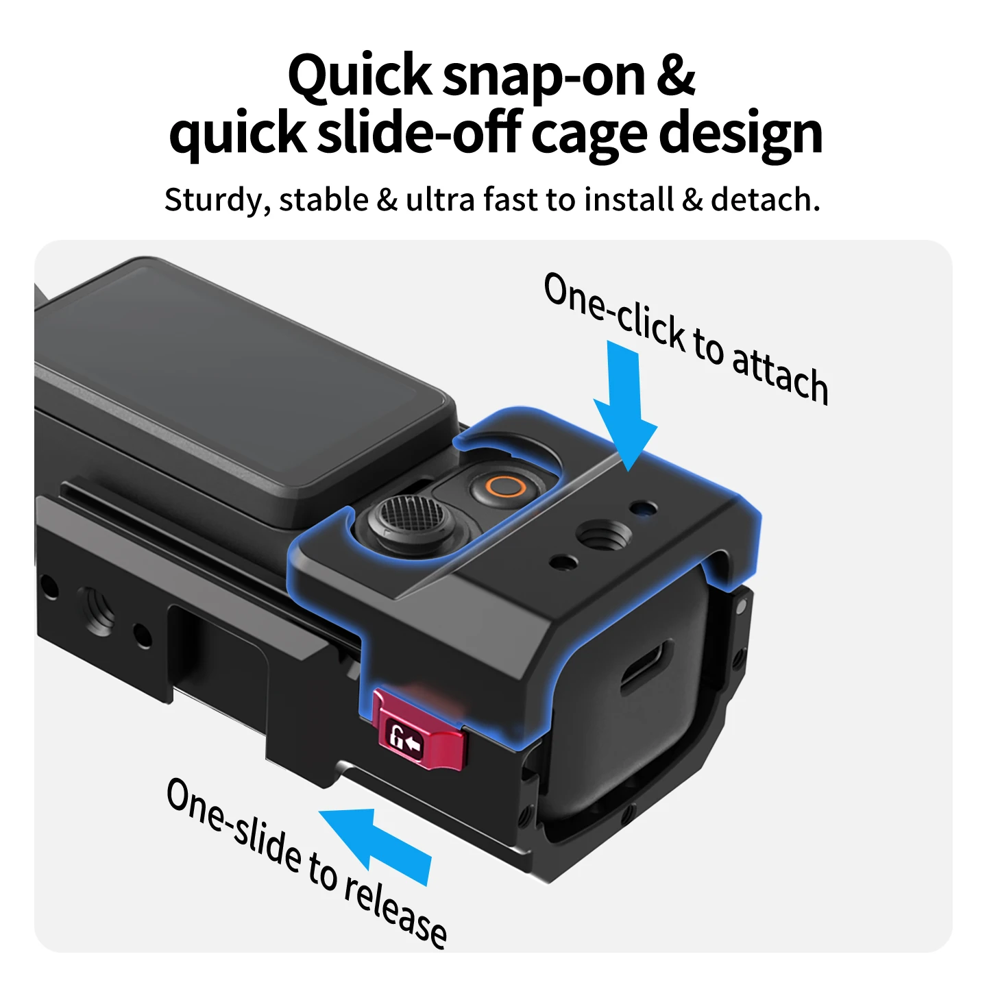 Magnetische Saughalterung für DJI Osmo Pocket 4 Pro Gimbal Aluminium-Käfig Magnetbasis 360° ° Kugelkopf für Metall-Oberflächenhalterung – Detail 16