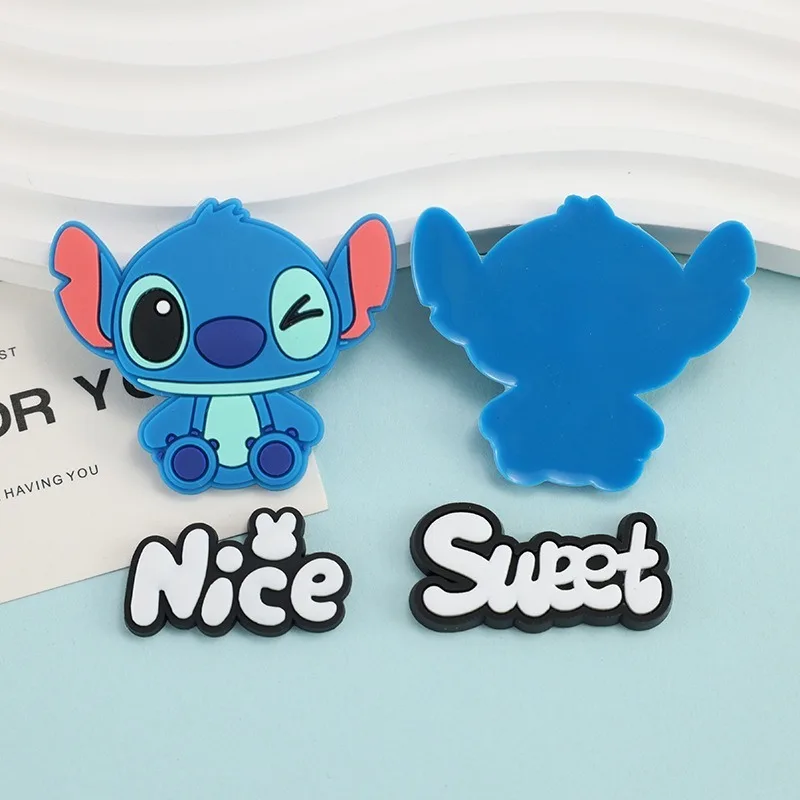 Disney Stitch PVC DIY Soft Rubber Accessories for Mobile Phone Case Refrigerator Patch Shoe Charms Water Cup Decoration Material