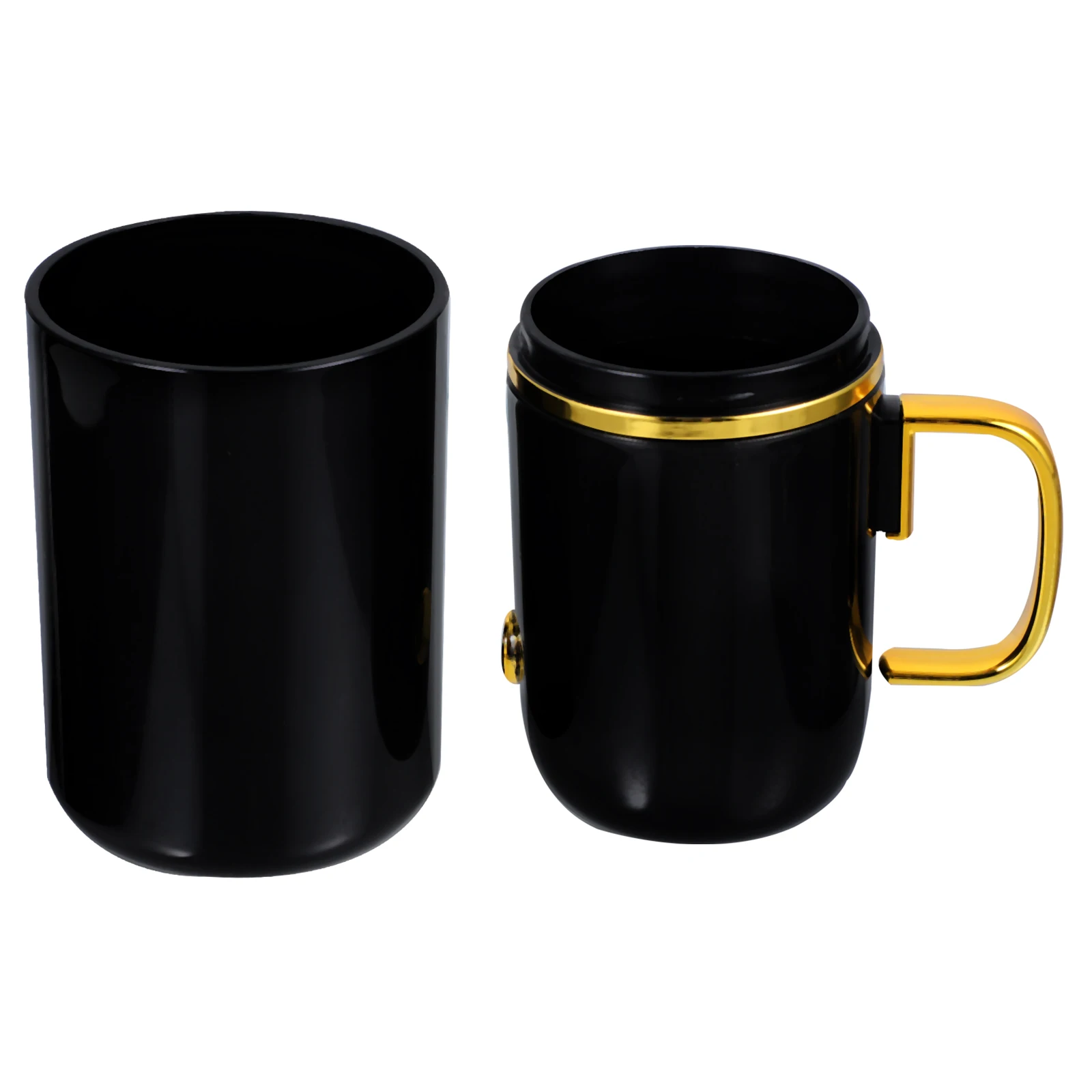 

1 set Sturdy Portable Toothbrush Mouthwash Cup Set PP Gold Travel Case Compact Storage Container for Business Leisure Hiking